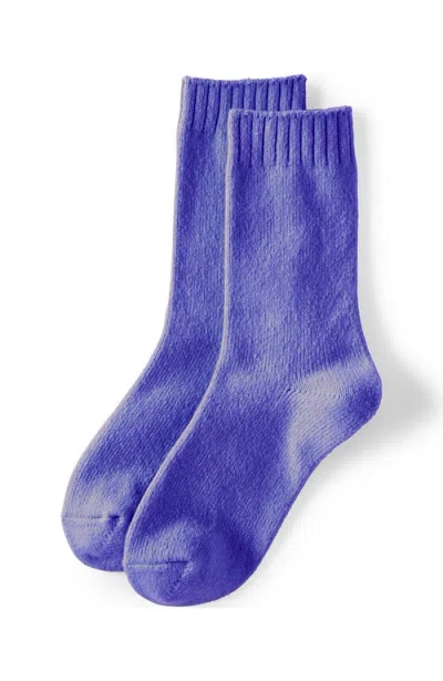 Lands' End Cashtouch Crew Socks In Blue