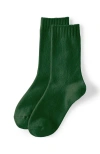 Lands' End Cashtouch Crew Socks In Green