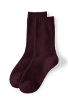 Lands' End Cashtouch Crew Socks In Purple