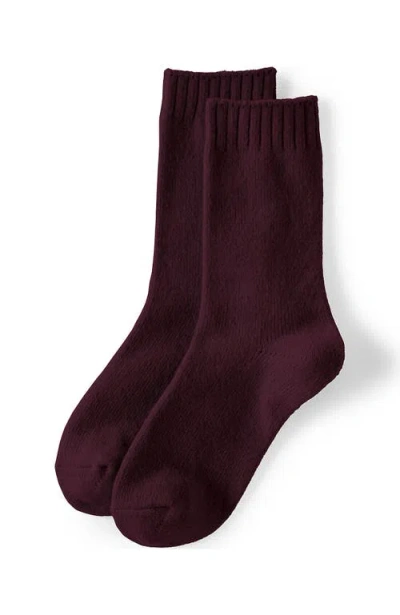 Lands' End Cashtouch Crew Socks In Purple