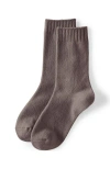 Lands' End Cashtouch Crew Socks In Rosewood Smoke