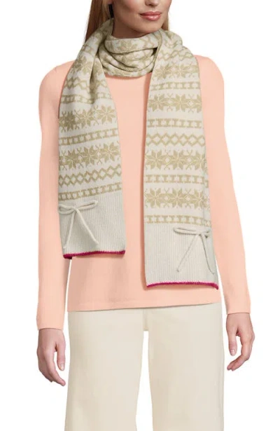 Lands' End Cashtouch Fair Isle Scarf In Neutral