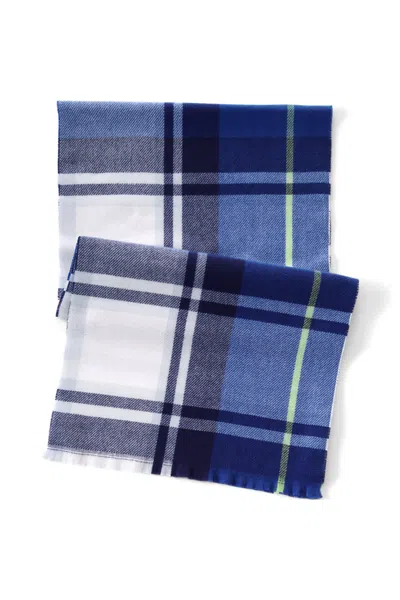 Lands' End Cashtouch Pattern Winter Scarf In Blue