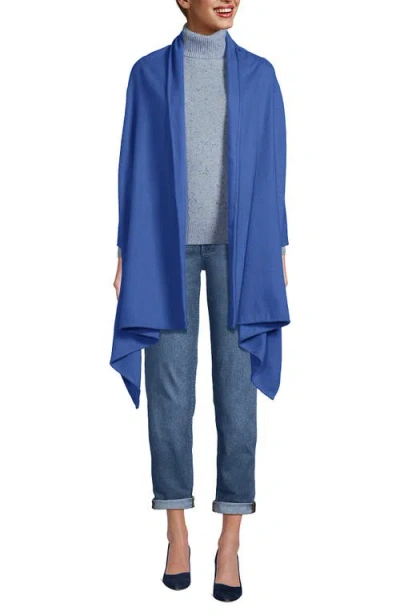 Lands' End Cashtouch Shawl Wrap In Blue