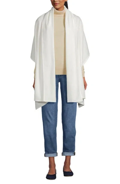 Lands' End Cashtouch Shawl Wrap In White