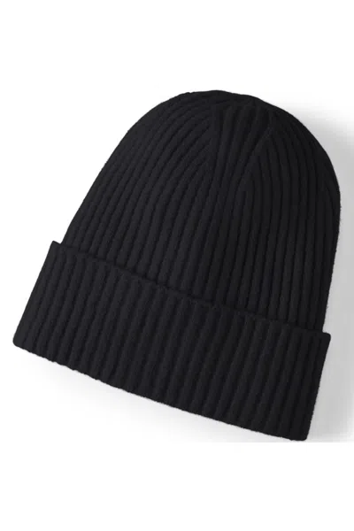 Lands' End Cashtouch Slouchy Winter Beanie In Black