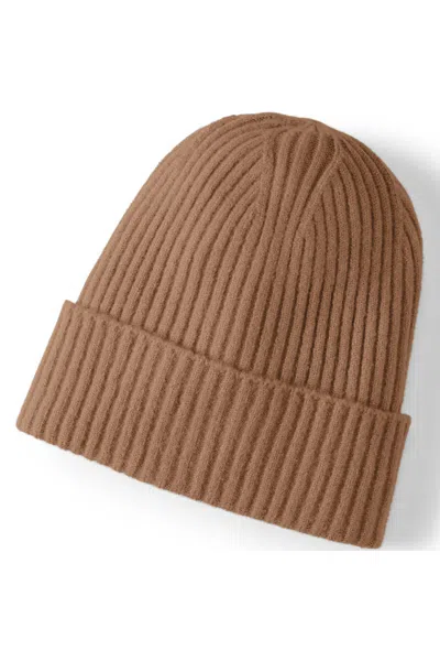Lands' End Cashtouch Slouchy Winter Beanie In Brown