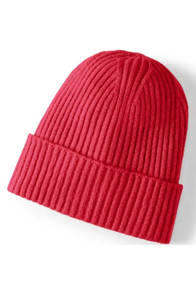 Lands' End Cashtouch Slouchy Winter Beanie In Red