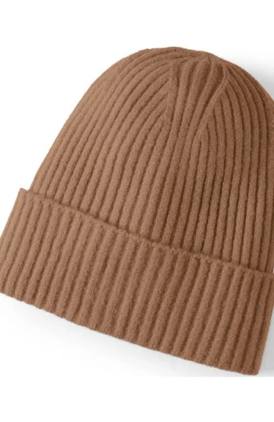 Lands' End Cashtouch Winter Beanie Hat In Brown
