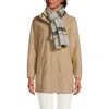 Lands' End Cashtouch Winter Scarf Pattern In Gray Heather/black Slate Plaid