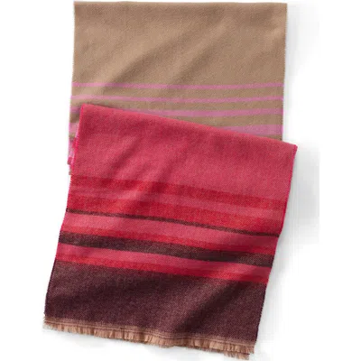 Lands' End Cashtouch Winter Scarf Pattern In Spiced Rhubarb Ombre Stripe