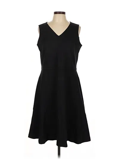 Pre-owned Lands' End Casual Dress In Black
