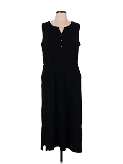 Pre-owned Lands' End Casual Dress In Black