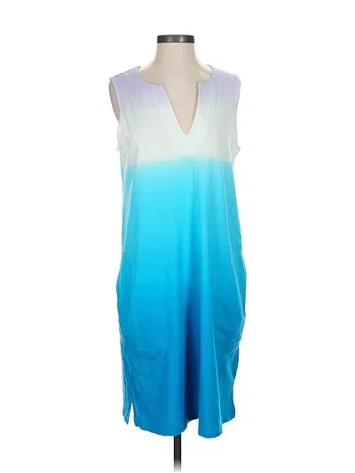 Pre-owned Lands' End Casual Dress In Blue