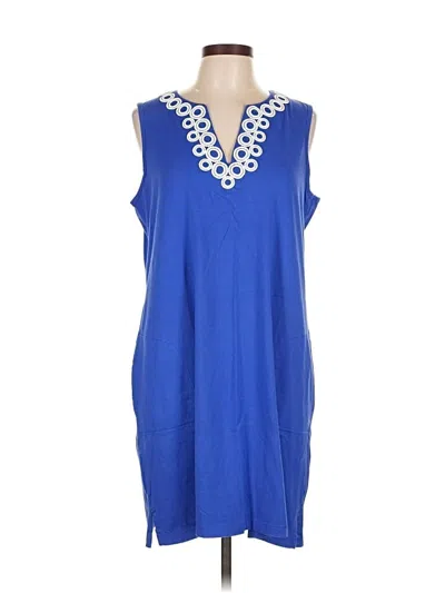 Pre-owned Lands' End Casual Dress In Blue