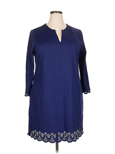 Pre-owned Lands' End Casual Dress In Blue