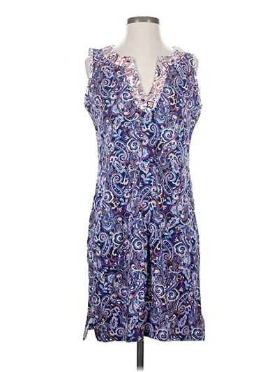Pre-owned Lands' End Casual Dress In Blue