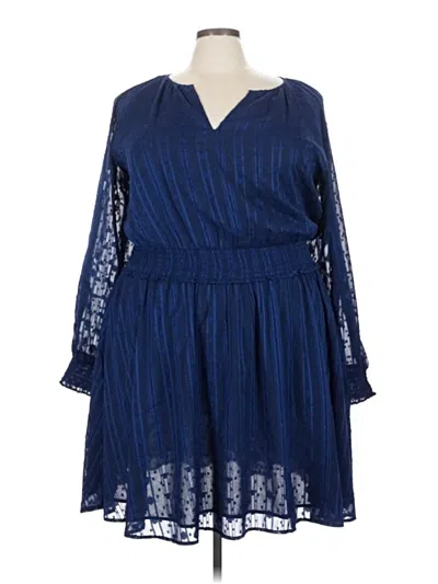 Pre-owned Lands' End Casual Dress In Blue