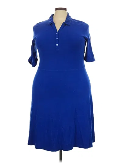 Pre-owned Lands' End Casual Dress In Blue