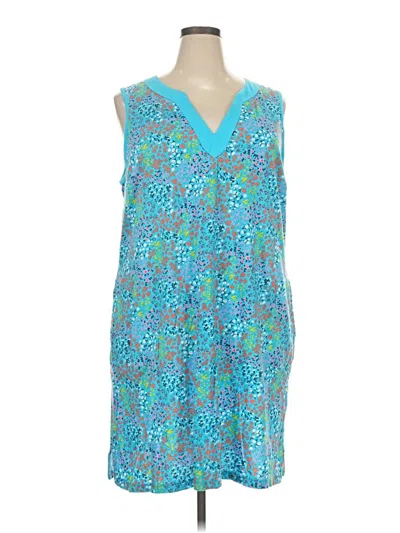 Pre-owned Lands' End Casual Dress In Blue