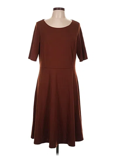 Pre-owned Lands' End Casual Dress In Brown