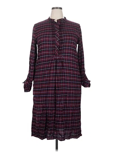 Pre-owned Lands' End Casual Dress In Burgundy