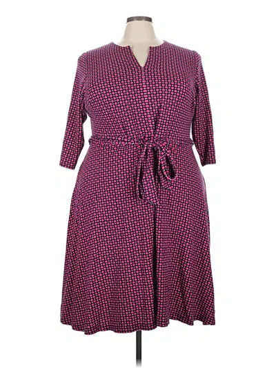 Pre-owned Lands' End Casual Dress In Burgundy