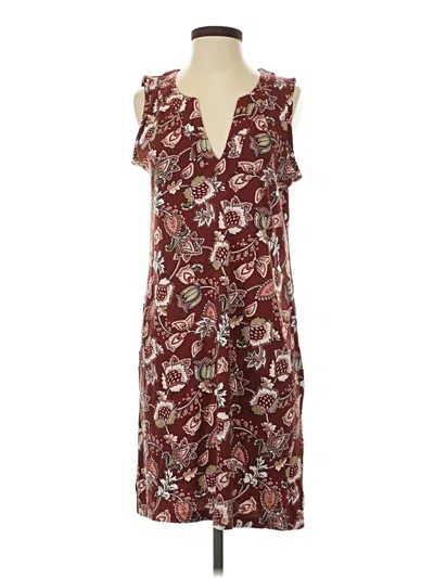Pre-owned Lands' End Casual Dress In Burgundy