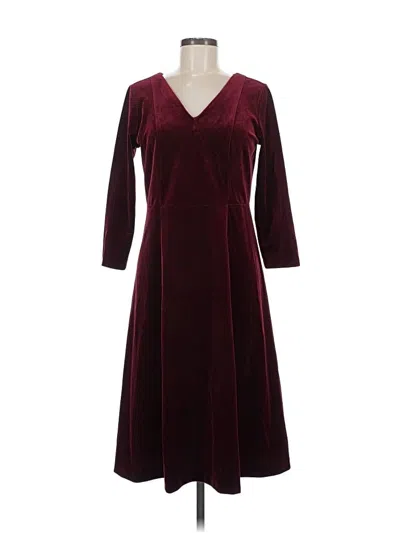Pre-owned Lands' End Casual Dress In Burgundy
