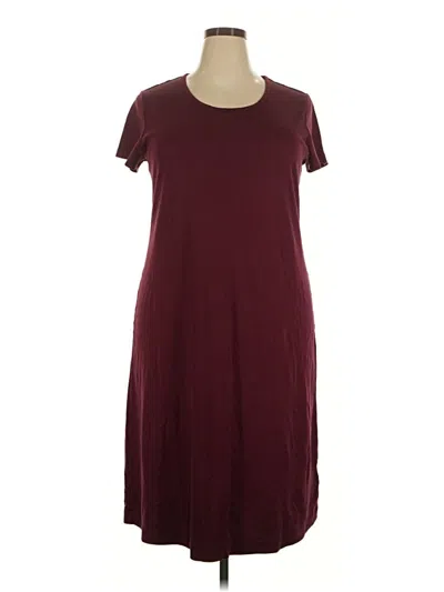Pre-owned Lands' End Casual Dress In Burgundy