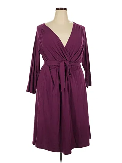 Pre-owned Lands' End Casual Dress In Burgundy