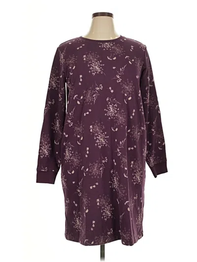 Pre-owned Lands' End Casual Dress In Burgundy