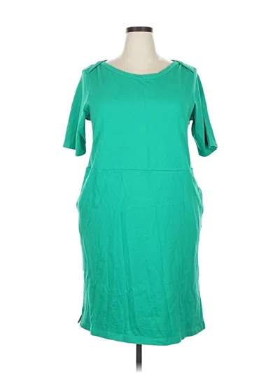 Pre-owned Lands' End Casual Dress In Green