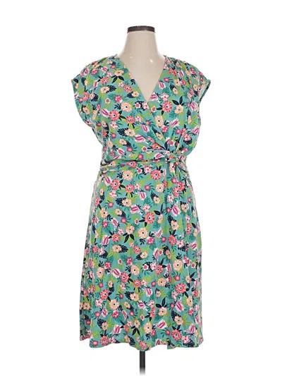 Pre-owned Lands' End Casual Dress In Green