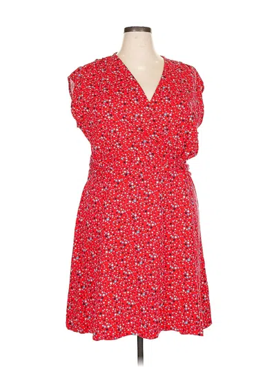 Pre-owned Lands' End Casual Dress In Red