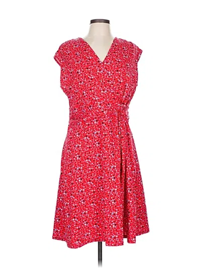 Pre-owned Lands' End Casual Dress In Red