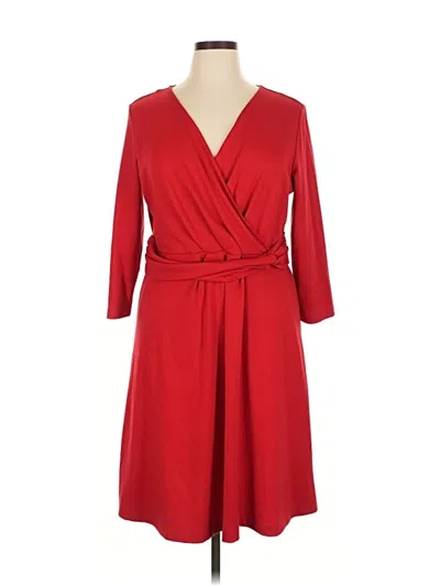 Pre-owned Lands' End Casual Dress In Red