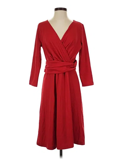 Pre-owned Lands' End Casual Dress In Red