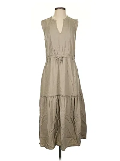 Pre-owned Lands' End Casual Dress In Tan