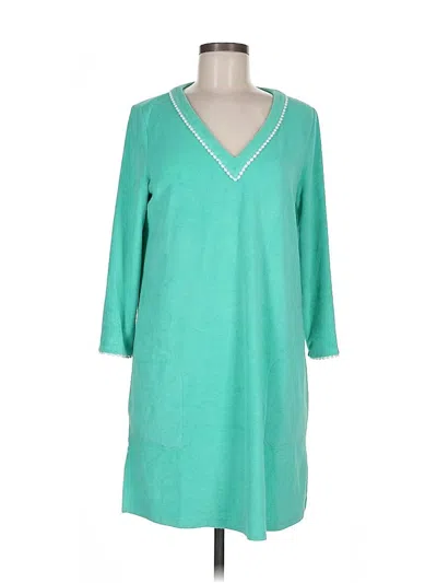 Pre-owned Lands' End Casual Dress In Teal