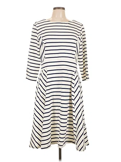 Pre-owned Lands' End Casual Dress In White