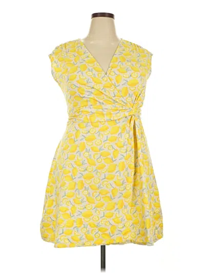 Pre-owned Lands' End Casual Dress In Yellow