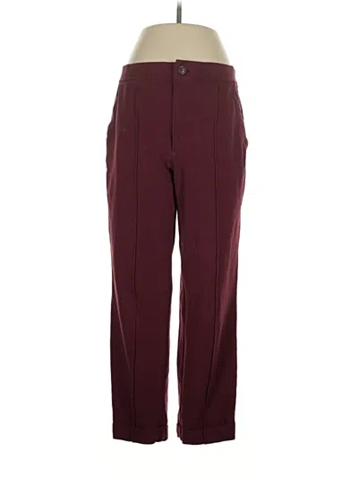 Pre-owned Lands' End Casual Pants In Burgundy