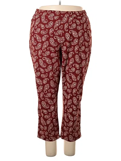 Pre-owned Lands' End Casual Pants In Burgundy
