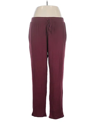 Pre-owned Lands' End Casual Pants In Burgundy