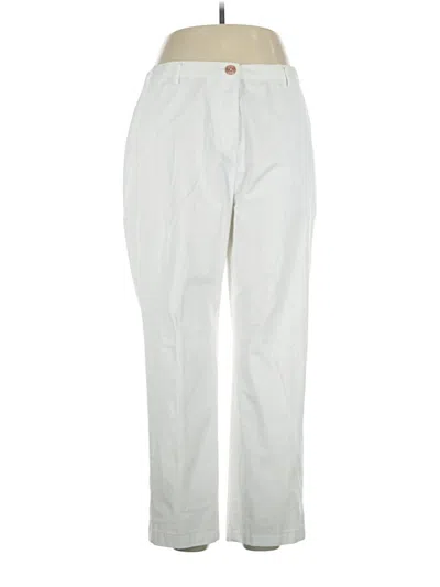 Pre-owned Lands' End Casual Pants In Ivory