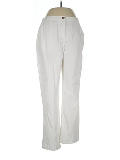 Pre-owned Lands' End Casual Pants In Ivory