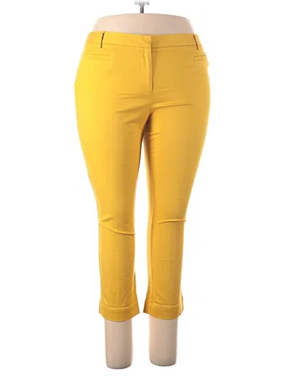 Pre-owned Lands' End Casual Pants In Yellow