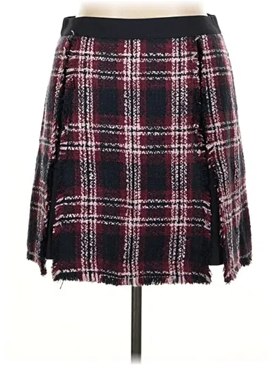 Pre-owned Lands' End Casual Skirt In Burgundy