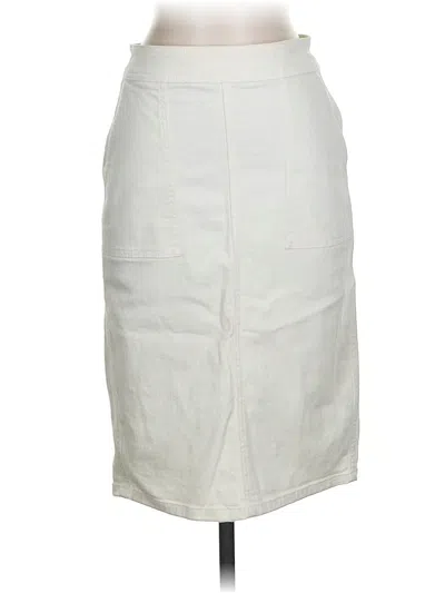 Pre-owned Lands' End Casual Skirt In White